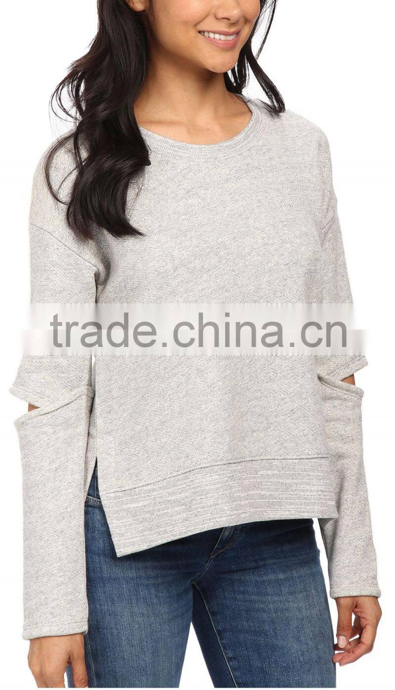 Ramax Custom Women Casual French Terry Crew Neck Sweatshirt Tops