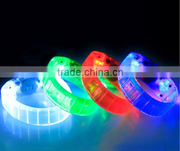 2015 factory price led flashing bracelet, remote controlled led bracelet, motion led lights bracelet