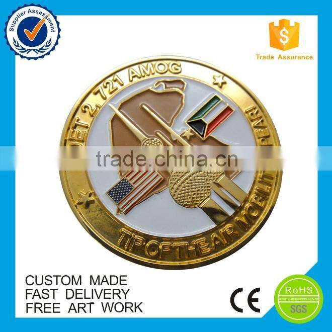Novelty gold and silver enamel coin