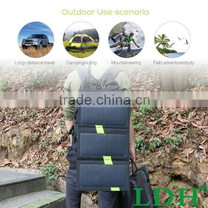 High Quality 20W Dual USB Output 5V Solar Power Bank Sunpower Solar Panel Charger Camping Charger for Mobile Phone