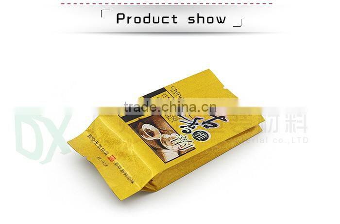 Laminated printed wholesale tea coffee pouch design side gusset in alibaba