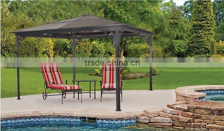 10'x12' with mosquito netting hard top sun shelter polycarbonate gazebo