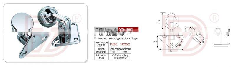 Double holes furniture cabinet glass door hinge