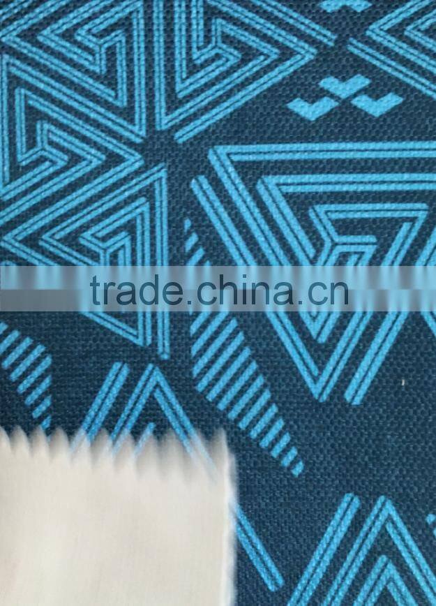 100% Polyester printing fabric faux linen fabric bond with pongee fabric