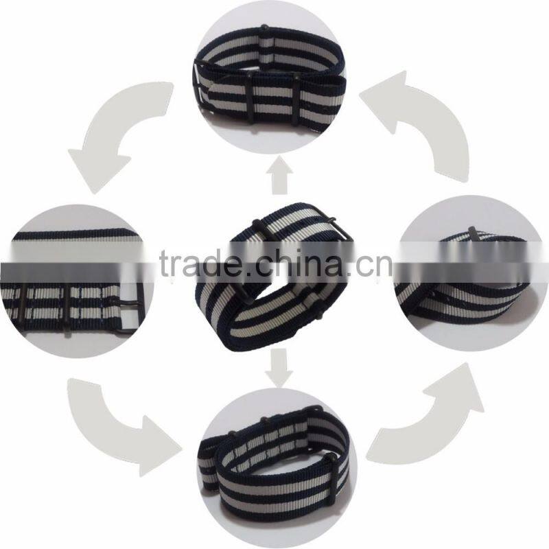 In Stock PVD James Bond 19mm Nylon Watch Strap