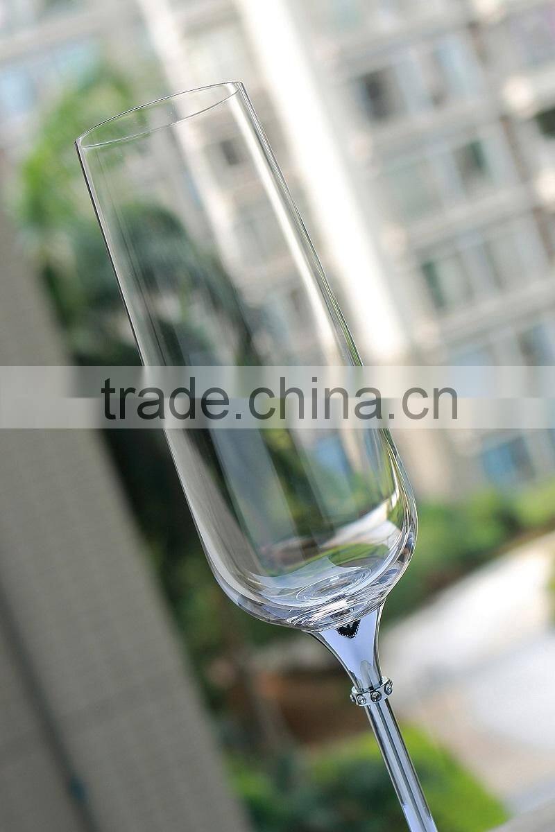 2015 new design lead free clear crystal 270ml wine glasses
