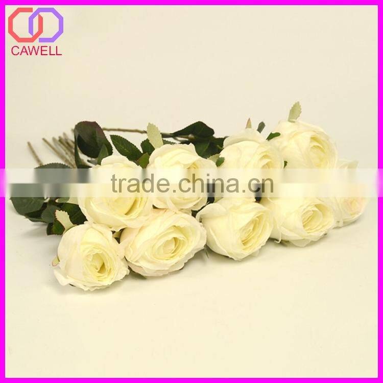 artificial silk white rose bud