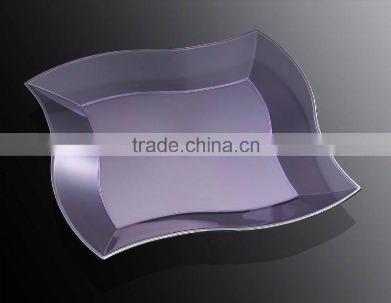 7"Disposable Dinner Plate,Plastic irregular Square Plate