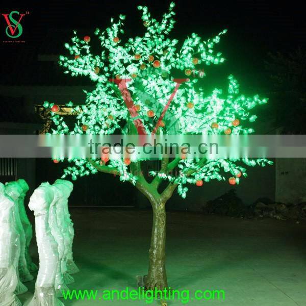 2016 new tall outdoor garden artificial tree led light with lighted fruit