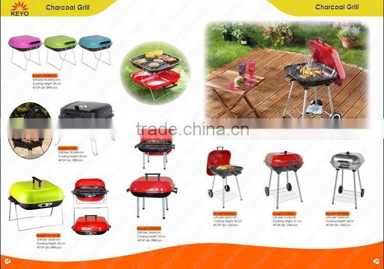 Modern deisgned camping picnic hanging chain tripod charcoal bbq grill