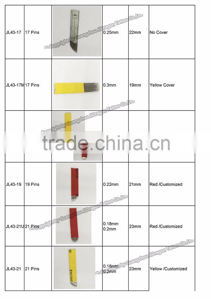 Microblading 15 pin SILVER Stainless Steel Hard-Blade