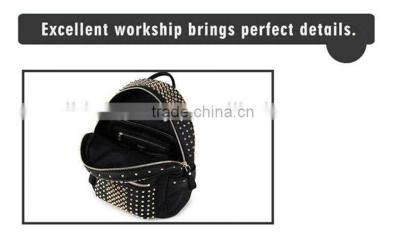 2015 winter black heavy metal Backpack