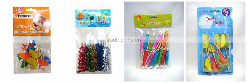disposable wholesale party wooden christmas flag picks