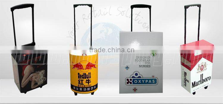 High quality strong exhibiton carton trolley display case with 8 years Experience