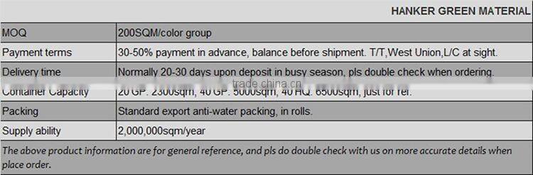 Green material Easy to clean fashionable design area rugs