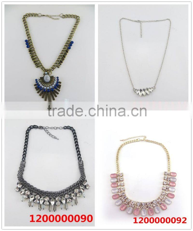 Fashion artistic rose gold teardrop crystal stone pendant necklace