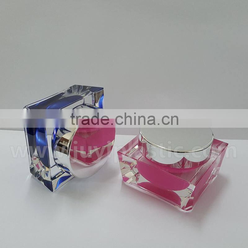 Gold color Ball Shape cosmetic cream jar acrylic jar for skin care