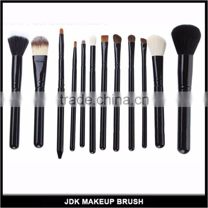 12 PCS Black Makeup Brush Set High Quality Goat Hair Cosmetic Brush Travel Brush Set