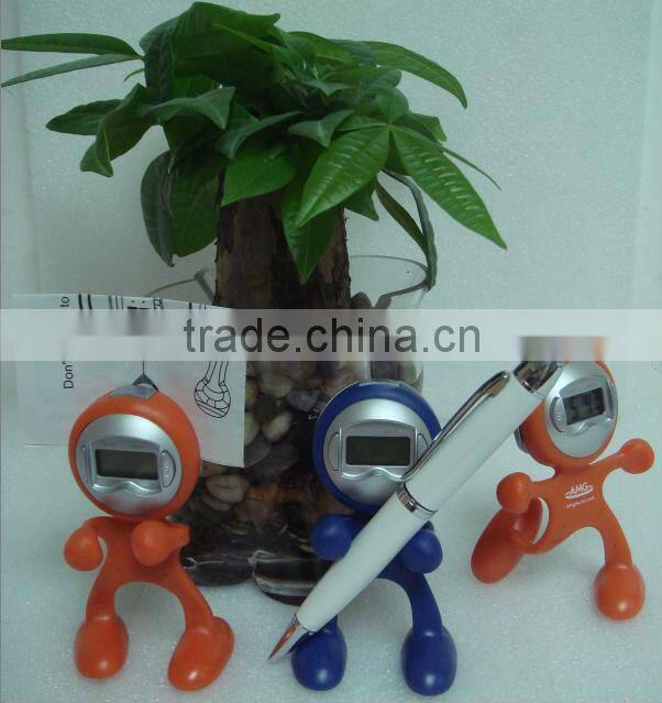 promotional item gift clocks Flexible little man shape small digital clock