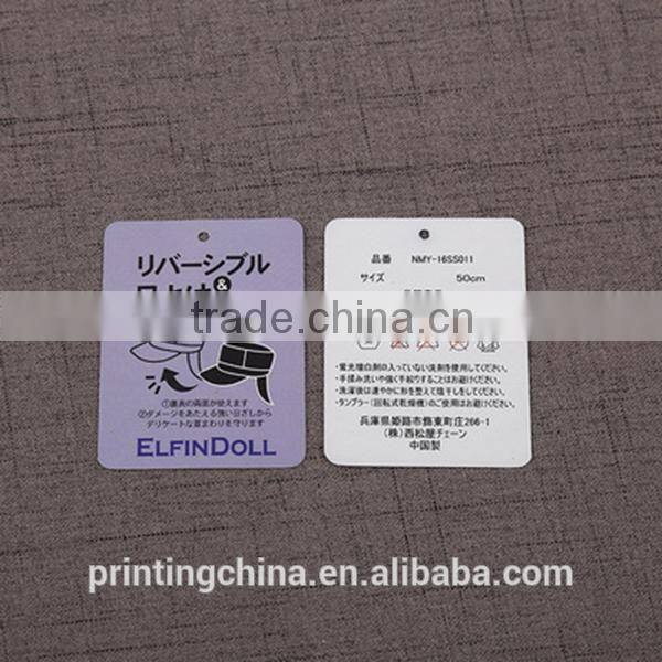 Brand lead china custom printing folded paper hang tags for wholesales