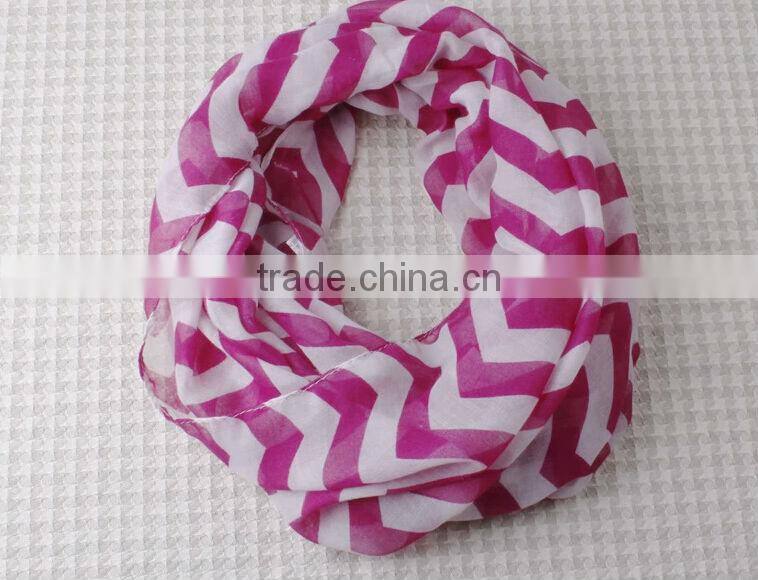 15 colors New Women Infinity Chevron Block Circle Double Loop Wrap Voile Scarf Wholesale