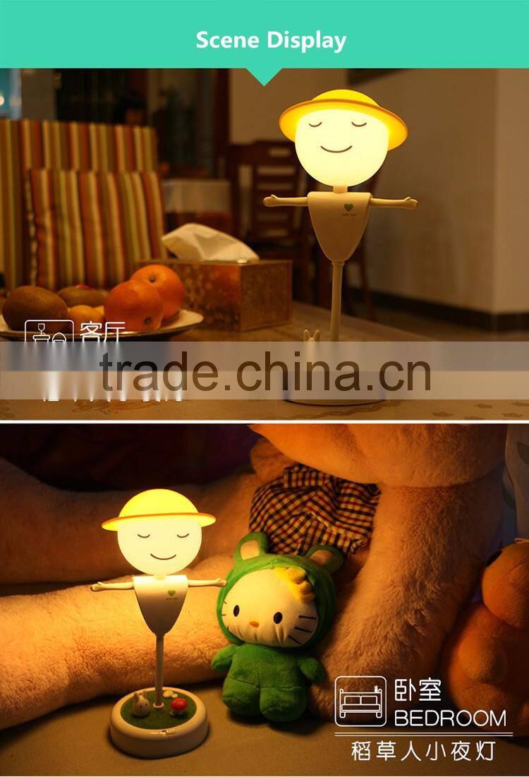 3D Scarecrow Kid's Night Light with Power Bank USB Rechargeable LED Table Lamp