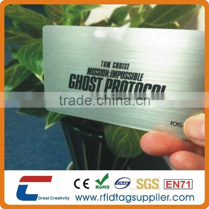 customized silver/golden laser cut metal business card