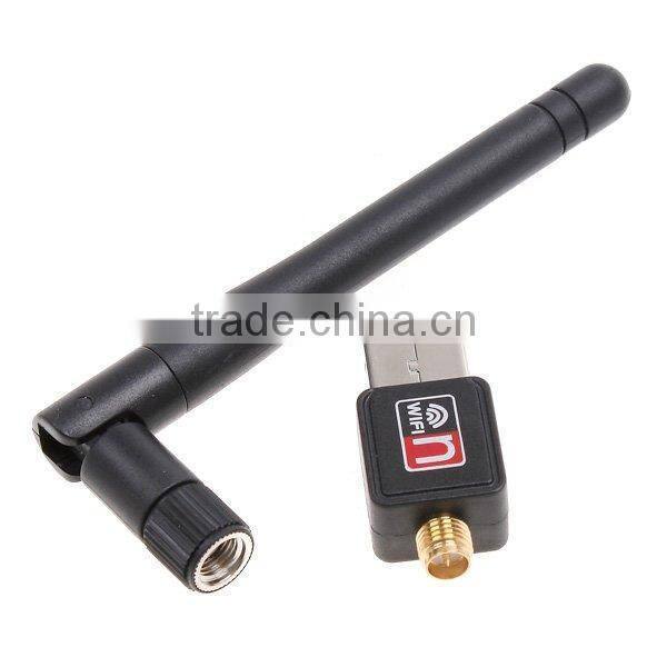 portable hot selling Mini 150M 300mbps USB WiFi Wireless Network Card 802.11 n/g/b LAN card Adapter with Antenna