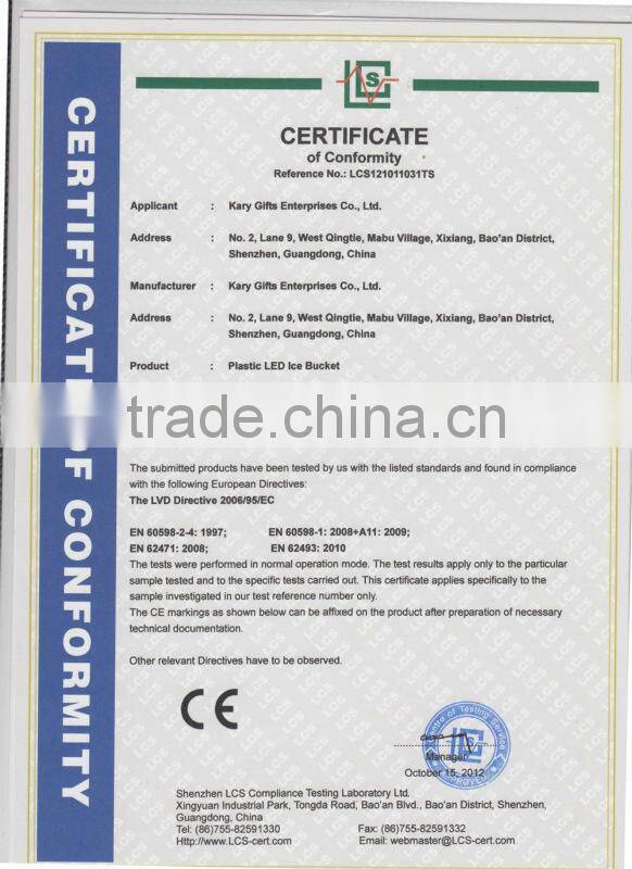 Cube Shape LED Wine Ice Bucket,LED Bucket,Ice Bucket for Wine