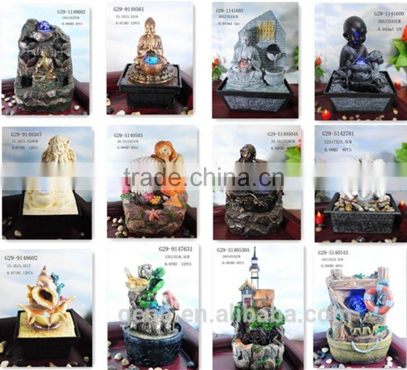Trade assurance resin gift crafts stone finish water fountain