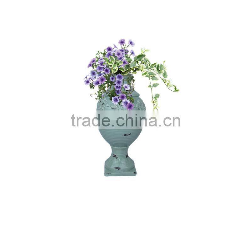 Blue vase ceramic chinese big flower decor vase