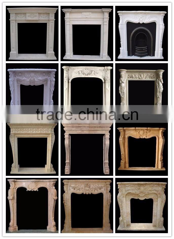 Beige stone electric fireplace for popular sale