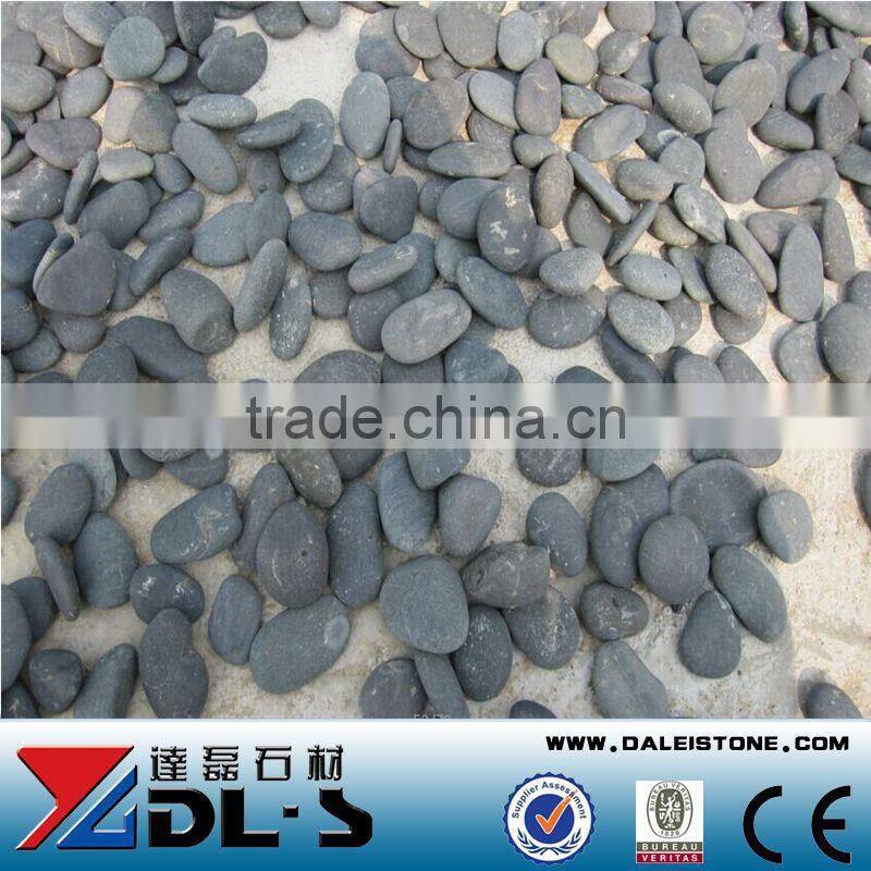 Natural Black flat pebble stone