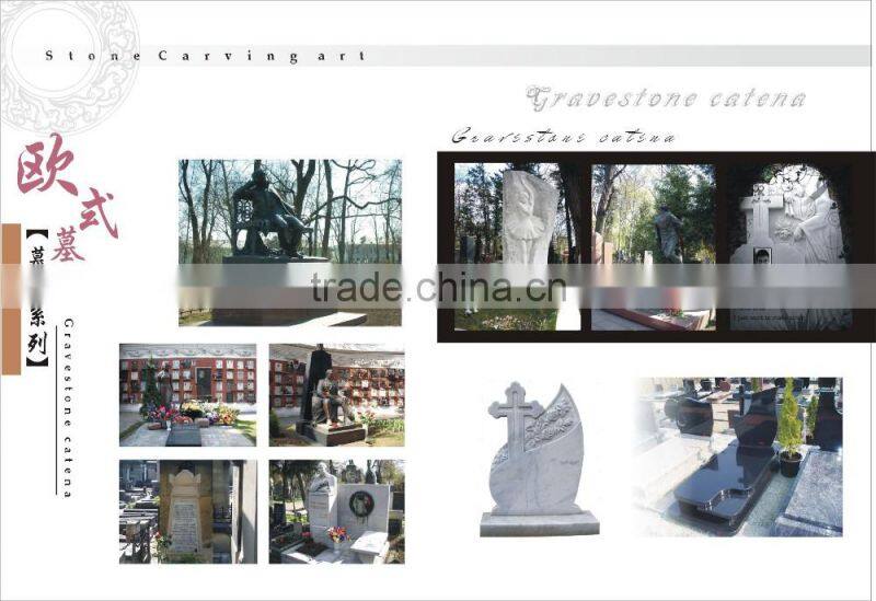 Flower Carvevd China Black Granite Gravestone