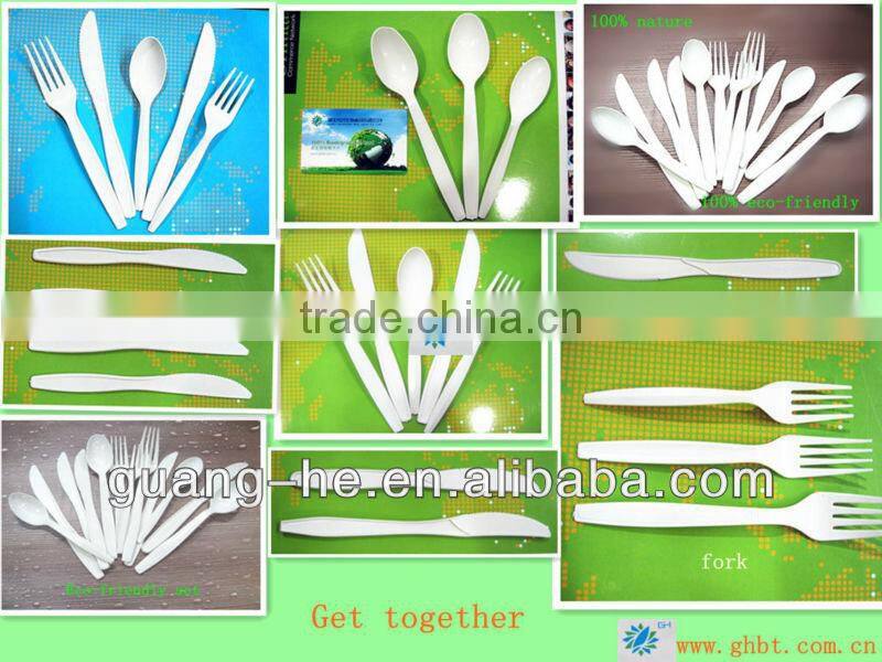 Disposable100% biodegradable eco-friendly material PLA cutlery/pla utensil
