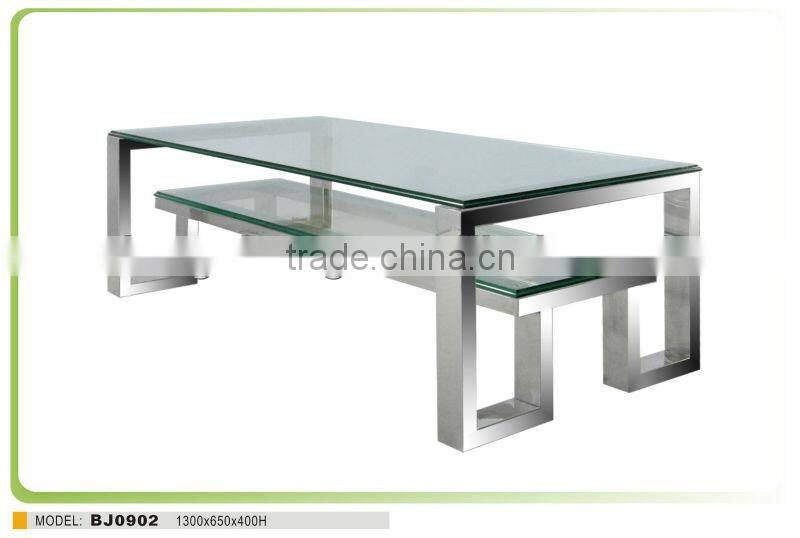glass modern coffee table BJ0902 living room table design