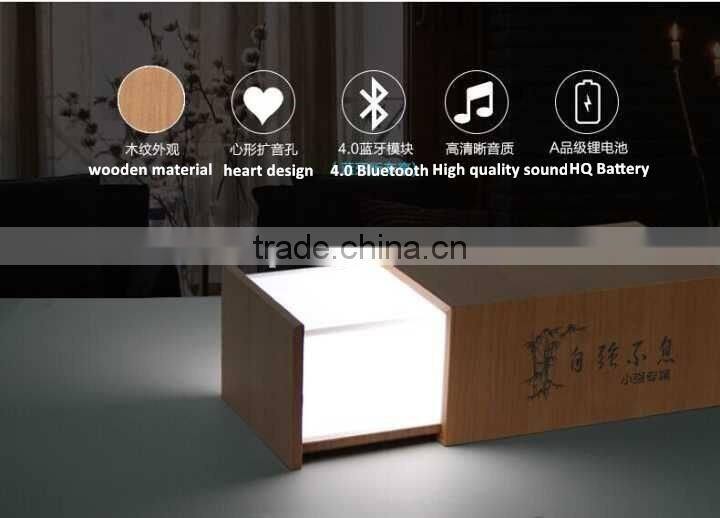 2016 Newest Explosion Hot-selling Pandora's Box Multifunction Bluetooth Stereo Music Speaker Touch LED Lamp Wooden BT Speaker