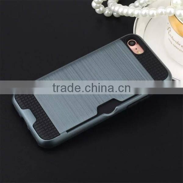 Drawbench phone shell card slot back cover TPU + PC phone case for iPhone 7