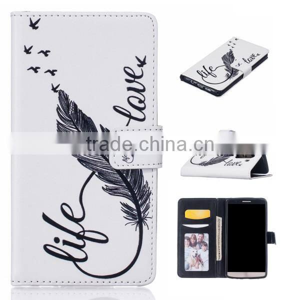 Low Price High Quality Embossed Leather Phone Wallet Case For LG