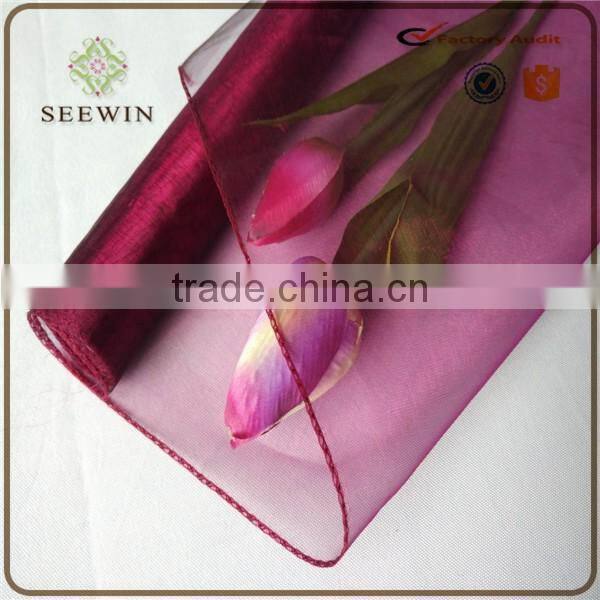 Popular colouful organza fabric for wedding , gift ,flower wrapping