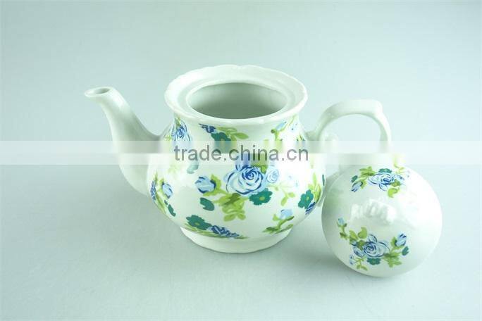 2015 lastest design stock ceramic round water bottle, colorful decorating teapot