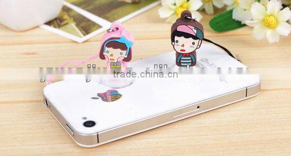 Supply creative cartoon lion mobile phone chain & dust plug & mobile phone holder