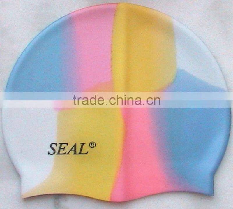 Fish design funny carton for kids/adults waterproof silicone swim caps