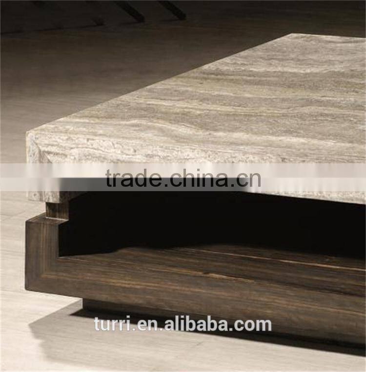 Contemporary furniture TV Stand Wooden and Travertine TV stand