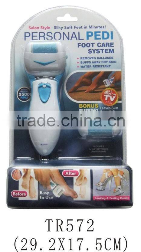 Plastic electronic foot roller battery operated personal pedicure foot file
