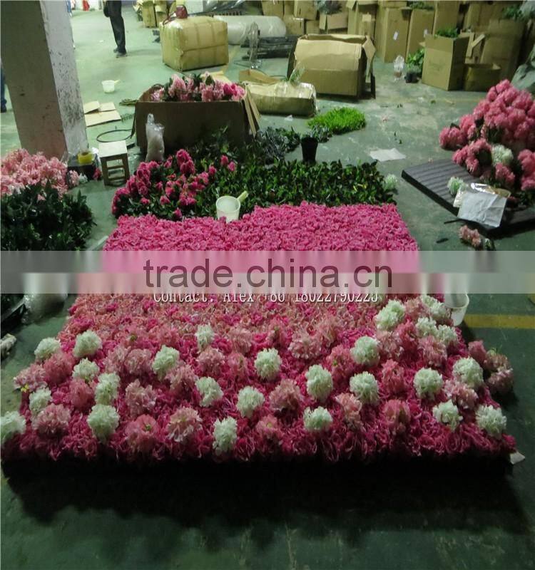 SJ0060051 2017 Hot sale silk and plastic flower wall indoor for weeding decoration