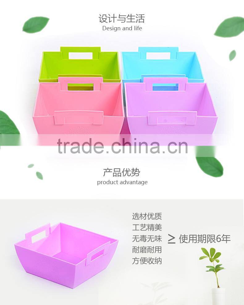 New PP plastic square storage basket with handle