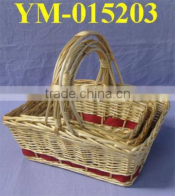 Round Willow Baskets with Handles