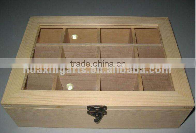 unfinished paulownia wooden tea box