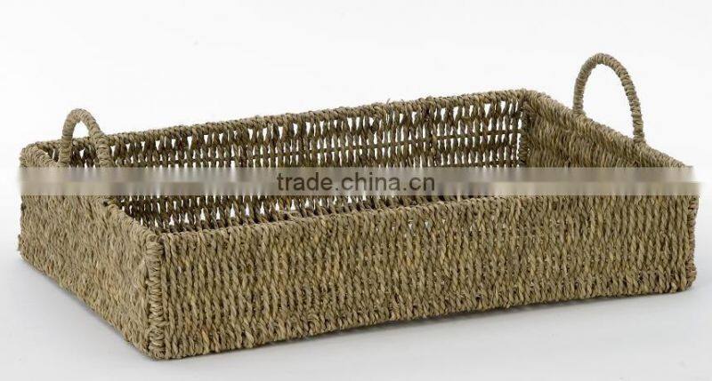 low price straw baskets with handle for gifts